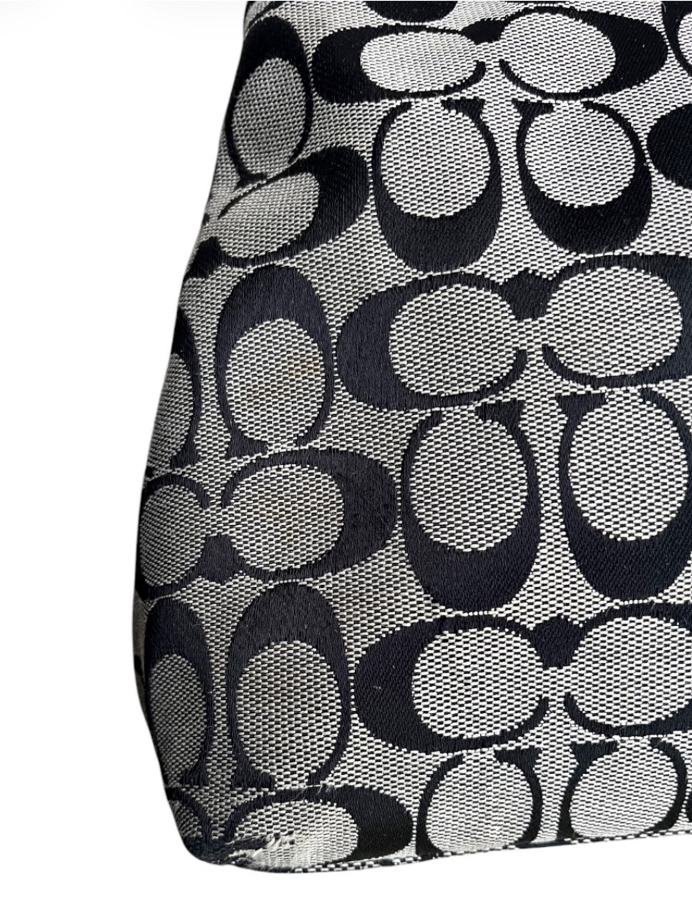 Coach Signature Penelope Black/Grey Jacquard Shoulder Bag Tote - Picture 15 of 15